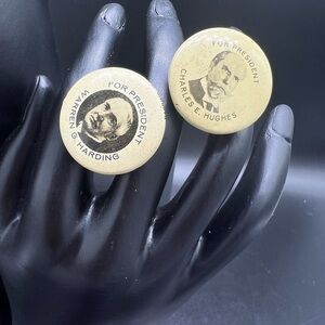 Vintage upcycled political button cufflinks